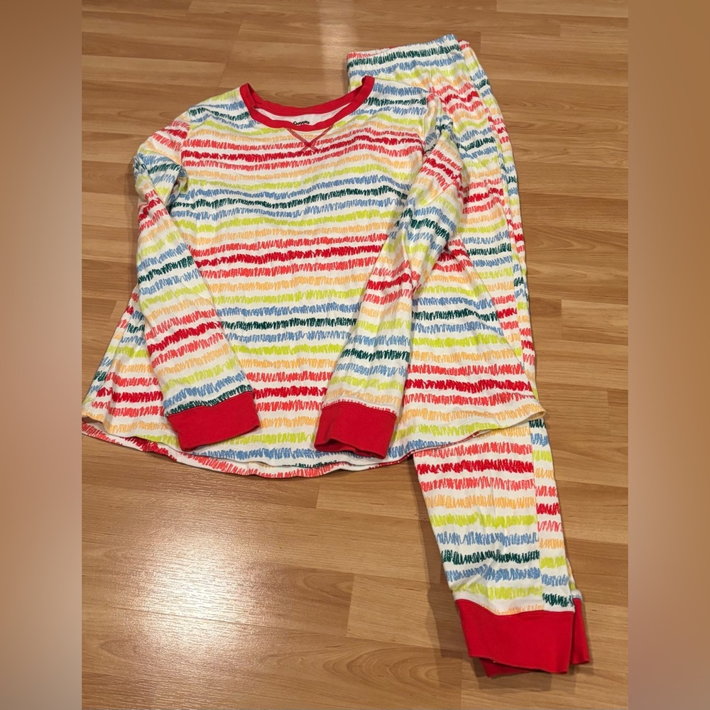 Crayola Multicolor Stripe Pajama Set - Red Trim‎
